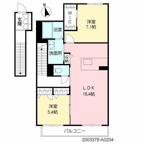 シャーメゾン・K(2LDK/2階)の間取り写真