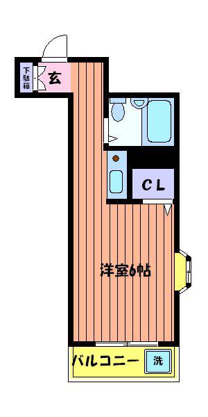 スカイコートJ(1K/3階)の間取り写真