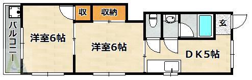 熊野マンション(2DK/3階)の間取り写真