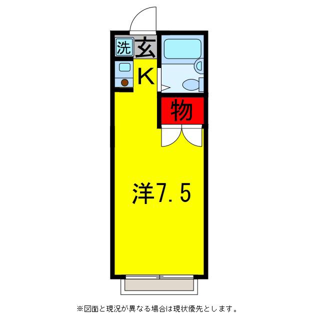 木もれ陽壱番館(ワンルーム/1階)の間取り写真