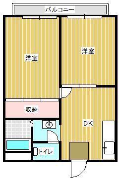 アーバンスケープ大江B(2DK/1階)の間取り写真