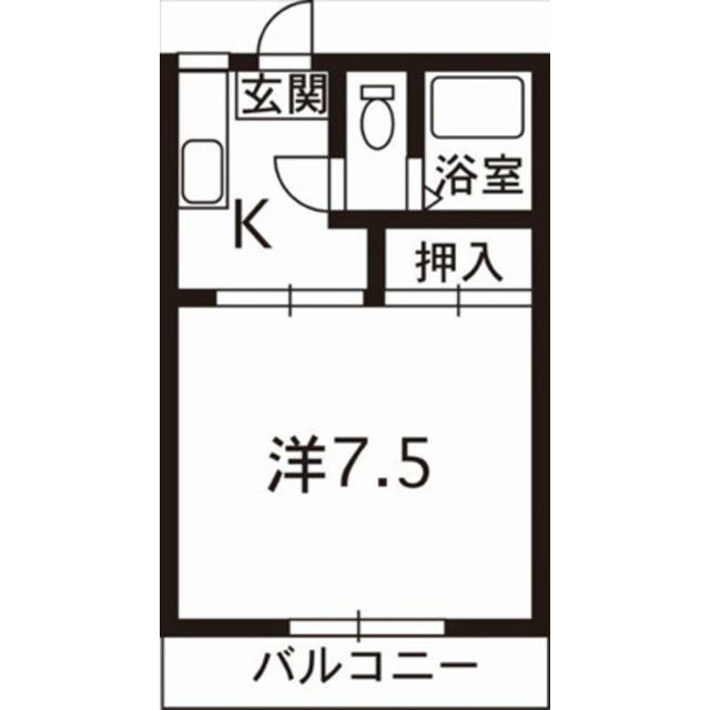 エクセルコート(1K/2階)の間取り写真