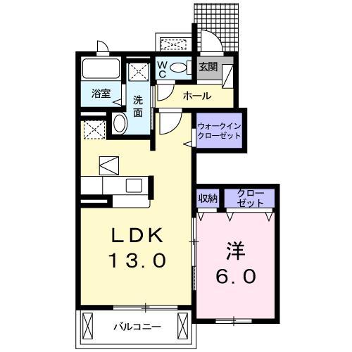 パインコーン一番館(1LDK/1階)の間取り写真