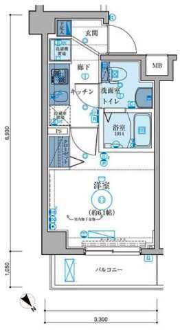 リヴシティ東池袋(1K/3階)の間取り写真