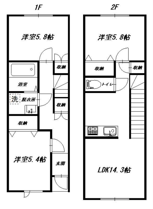 LE JARDIN(3LDK/1階)の間取り写真