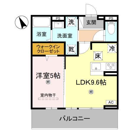 D S北条1丁目(1LDK/1階)の間取り写真