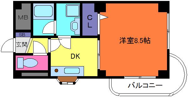 ダイコーパレス(1DK/3階)の間取り写真