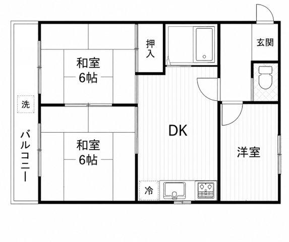 巽セントポーリア(3DK/3階)の間取り写真