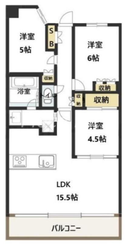 セントプレイスグランドプレミオ(3LDK/13階)の間取り写真