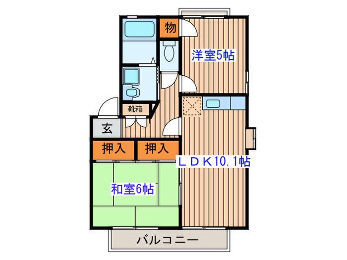 グリュックK将監(2LDK/1階)の間取り写真