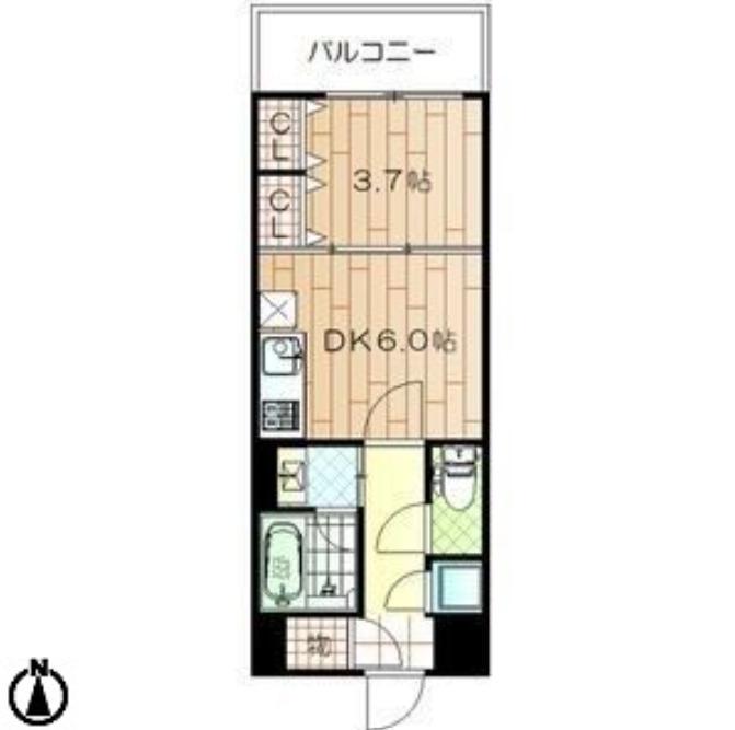 パラゴン布施駅前(1DK/6階)の間取り写真
