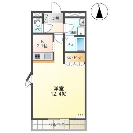 パレスさくらんぼ(1K/2階)の間取り写真