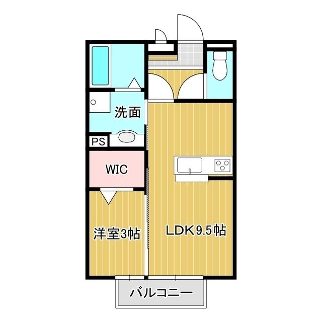 グリーンコーポ(1LDK/2階)の間取り写真