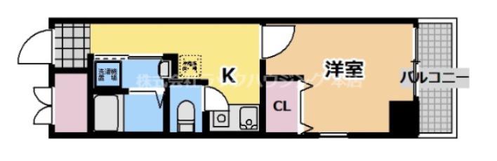 IF都島(1K/1階)の間取り写真