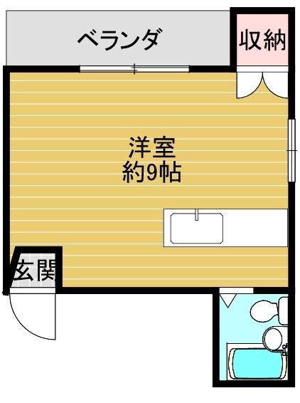 YOUコーポ(ワンルーム/2階)の間取り写真