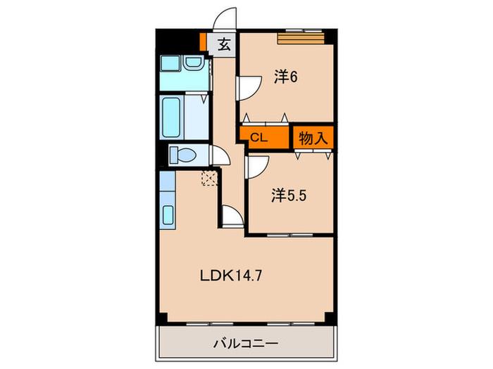 ラコントレ21(2LDK/2階)の間取り写真