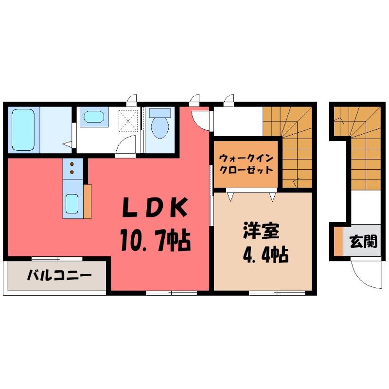 パークサイドメゾン・ソレイユ(1LDK/2階)の間取り写真