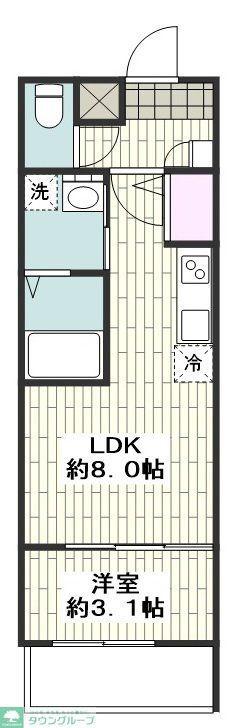 MOVE中村公園サウスII(1LDK/2階)の間取り写真
