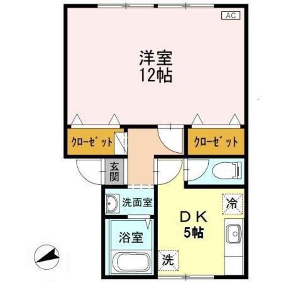 コーポ・アルペラ A・B棟(1DK/2階)の間取り写真