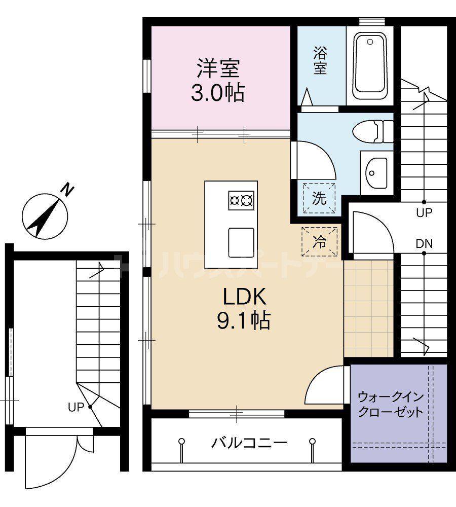 APARTAMENTO KOMAGOME(1LDK/2階)の間取り写真