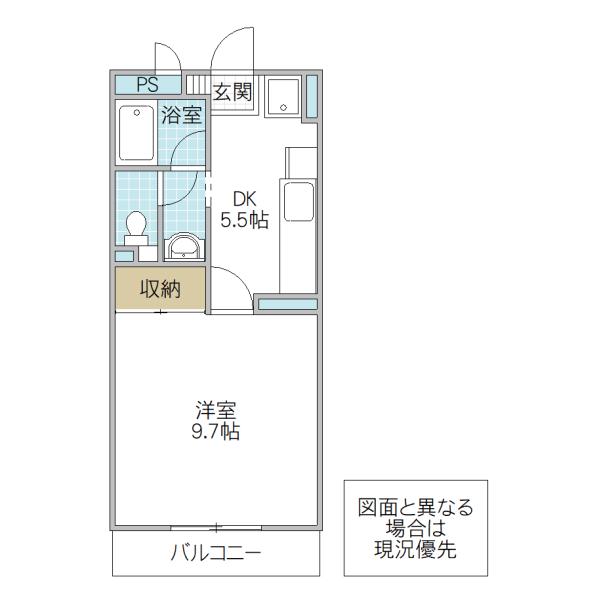 ヴィルドミール(1DK/3階)の間取り写真