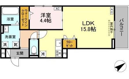 ルヴィータ川名(1LDK/3階)の間取り写真