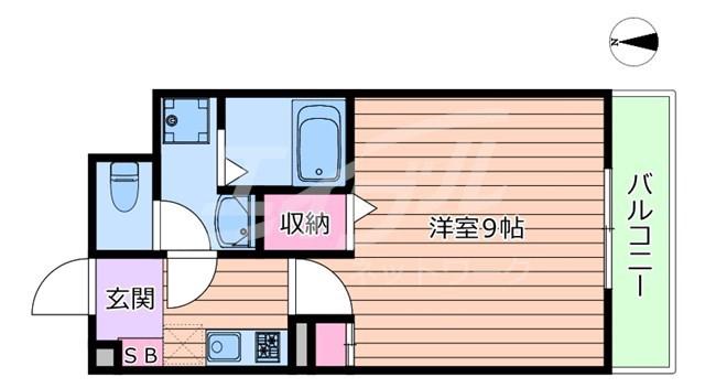 北大阪急行 緑地公園駅 徒歩8分 4階建 築22年(1K/3階)の間取り写真