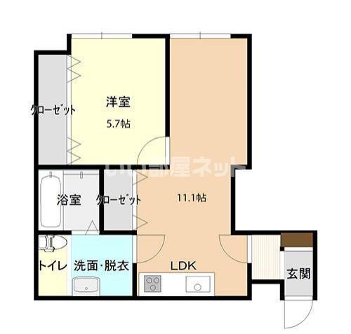 コンチネンタル砂町(1LDK/5階)の間取り写真
