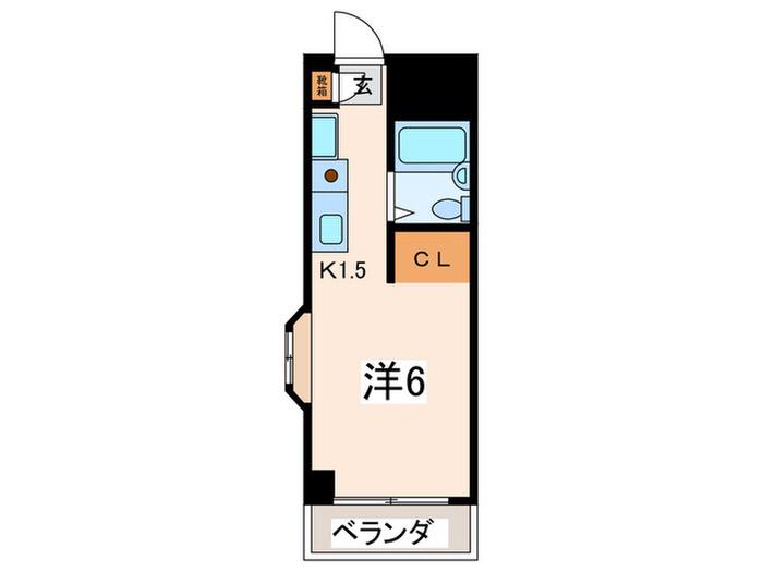 パレクレール(1K/3階)の間取り写真