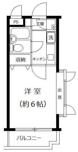 シルフィード昭島II(1K/1階)の間取り写真
