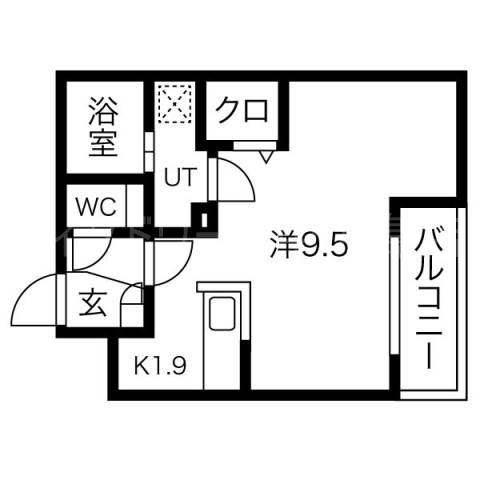 STRAHL澄川(ワンルーム/2階)の間取り写真