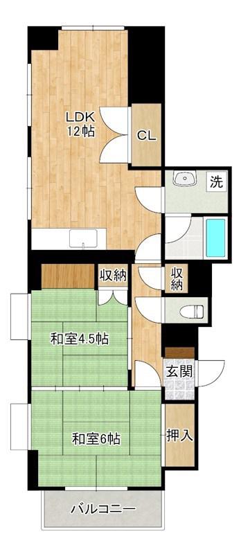 エルドラド東武(2LDK/1階)の間取り写真