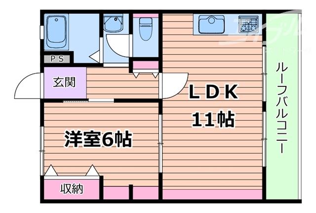箕面マンションプラザ(1LDK/2階)の間取り写真