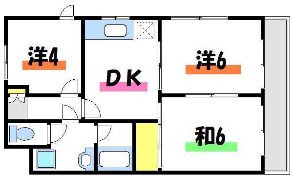 正栄ビル(3DK/7階)の間取り写真