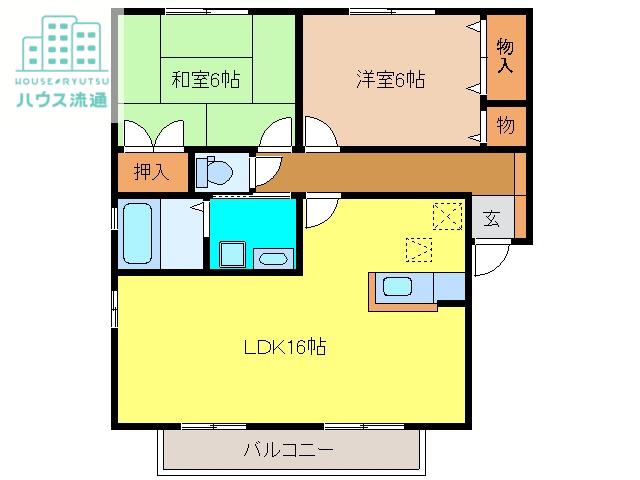 カメリア(2LDK/2階)の間取り写真