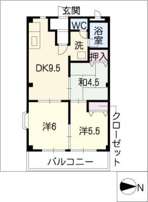 ワンニャンテラス(3DK/2階)の間取り写真