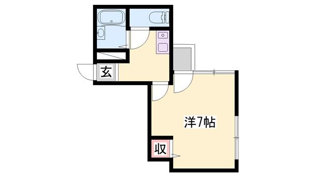 シーサイドマンション(1K/4階)の間取り写真