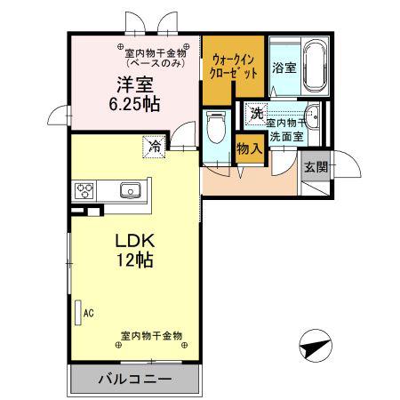 プリムール(1LDK/2階)の間取り写真
