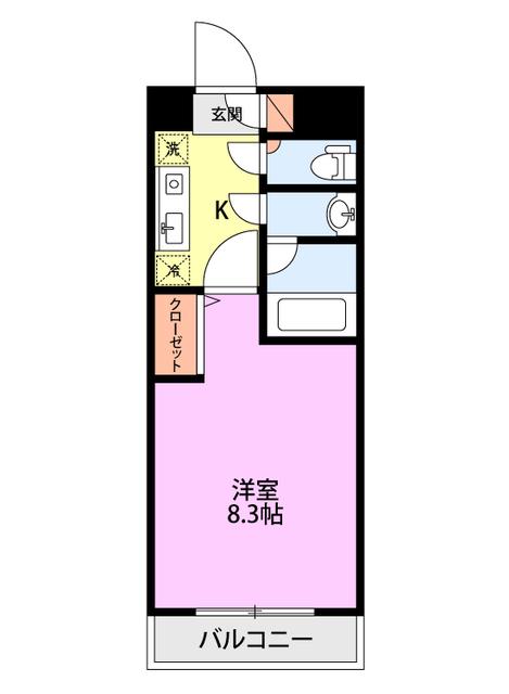 BUENA川端町4丁目弐番館(1K/6階)の間取り写真