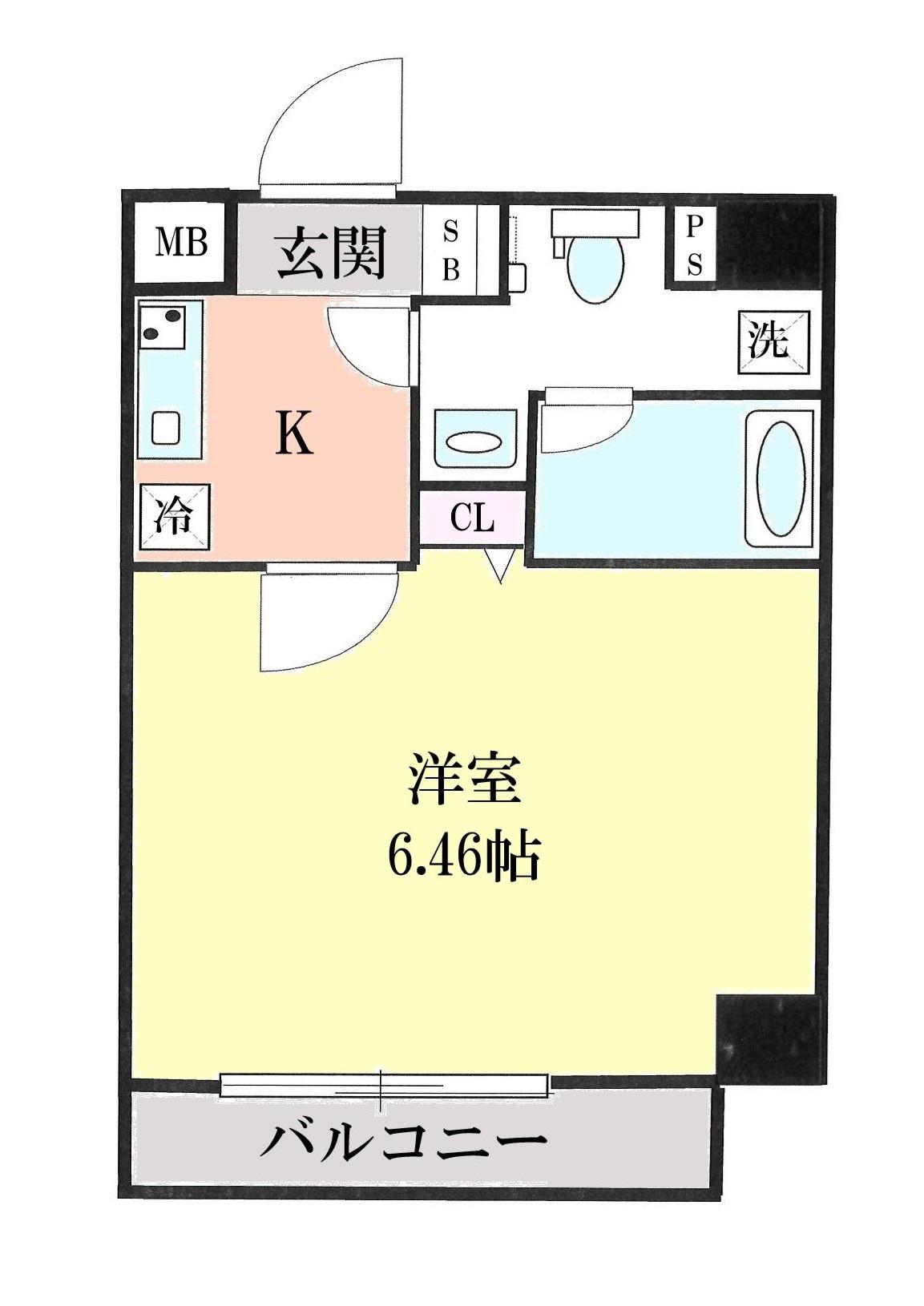 ラシック鹿島田(1K/3階)の間取り写真