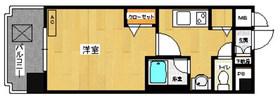 ピュアドームディア県庁前(1K/2階)の間取り写真