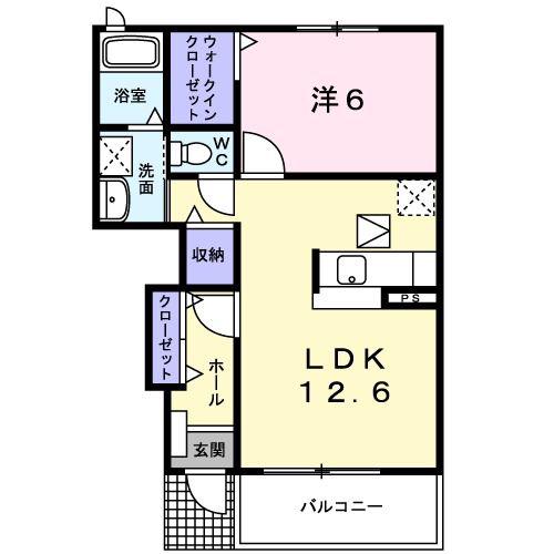 アバンツァート・K(1LDK/1階)の間取り写真