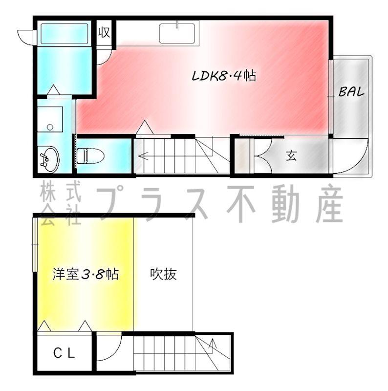 シアハウス木屋瀬(1LDK/1階)の間取り写真