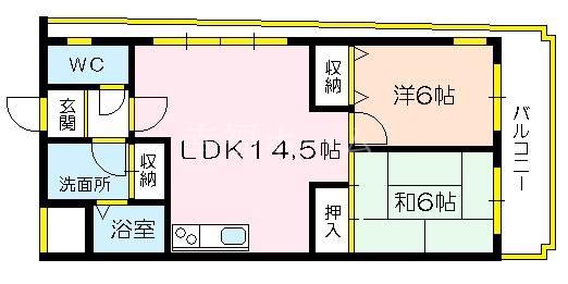高殿810(2LDK/2階)の間取り写真