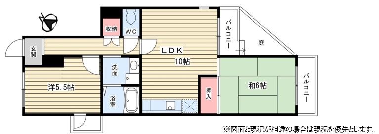 メゾンキャピタル(2LDK/2階)の間取り写真