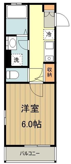 ルネ国分寺(1K/2階)の間取り写真