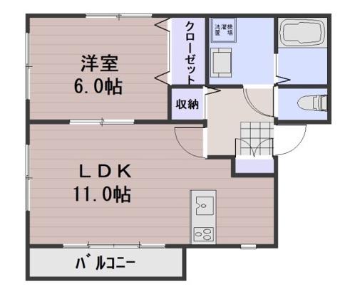 セレーノII(1LDK/2階)の間取り写真