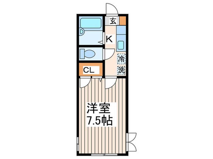 ベルジェール(1K/2階)の間取り写真