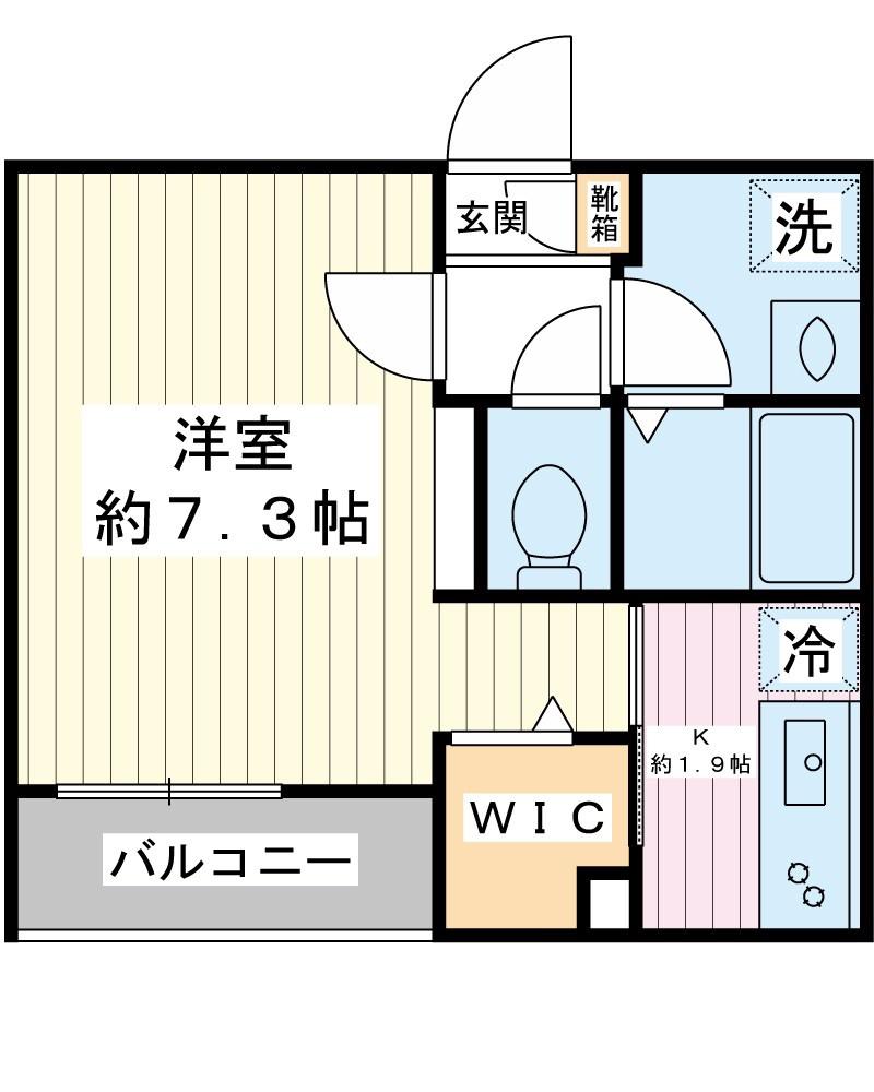 CHAMBRE LA RIVIERE(1K/3階)の間取り写真