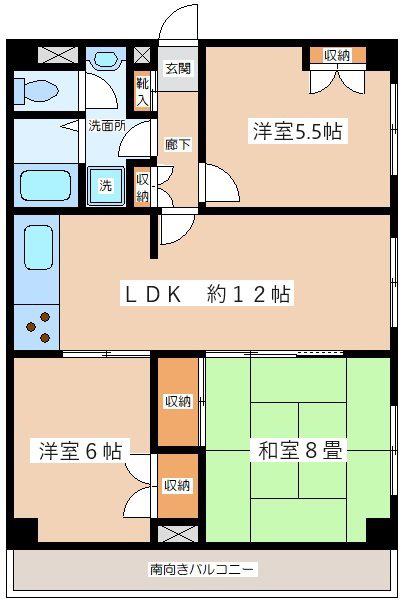 ソフィア代田(3LDK/2階)の間取り写真